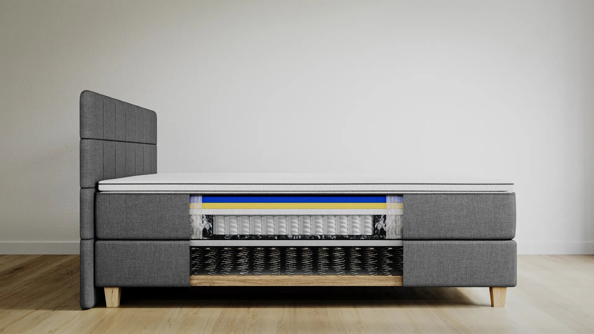 EMMA DELUXE BOXSPRING 120×200 CM – RUIME EENPERSOONS LUXE BOXSPRING MET PREMIUM ERGONOMIE